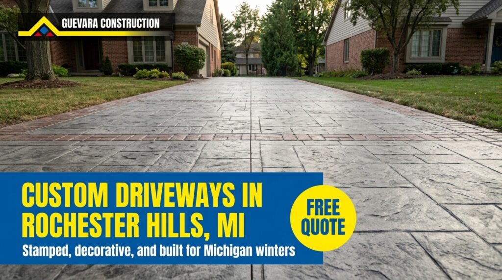 Custom Concrete Driveways in Rochester Hills