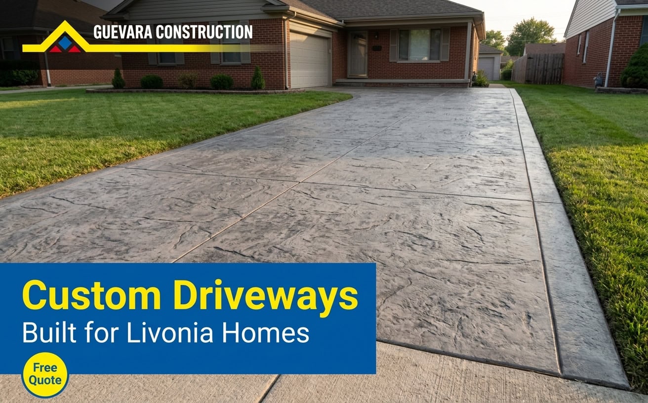 custom concrete driveways in livonia mi