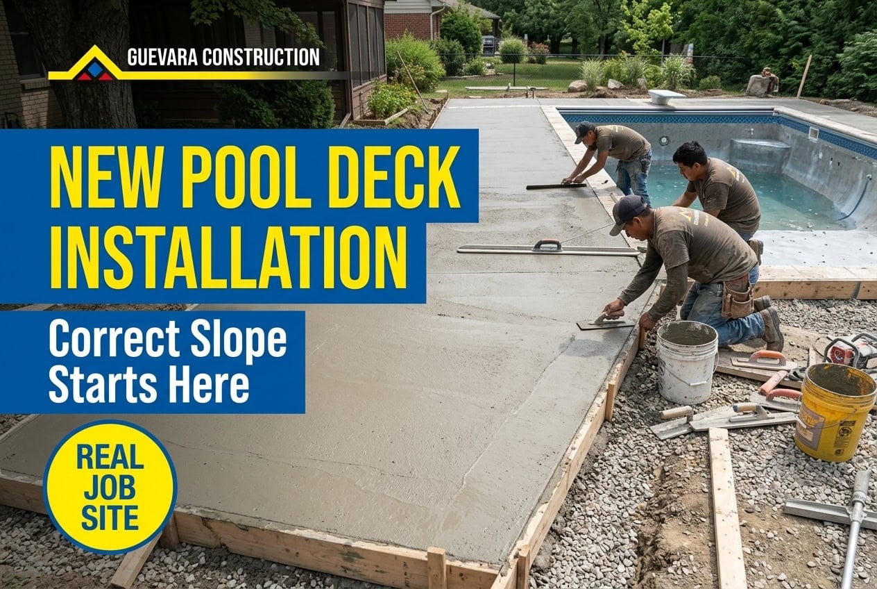 New Concrete Pool Deck Installation