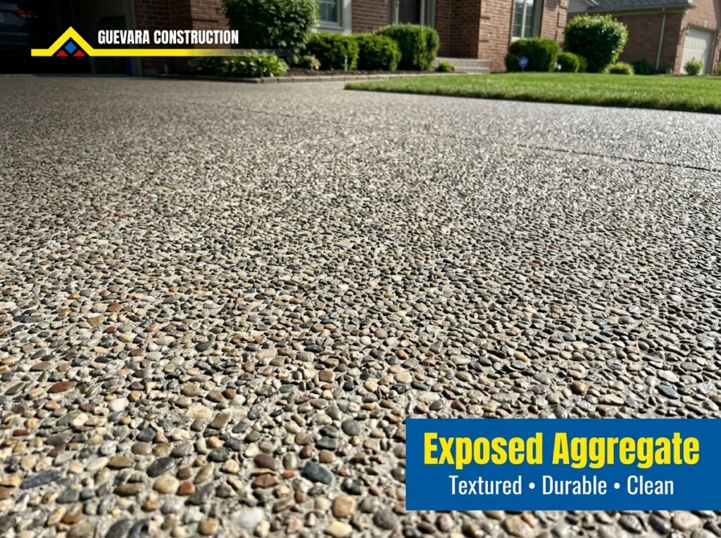 Exposed aggregate driveways in livonia