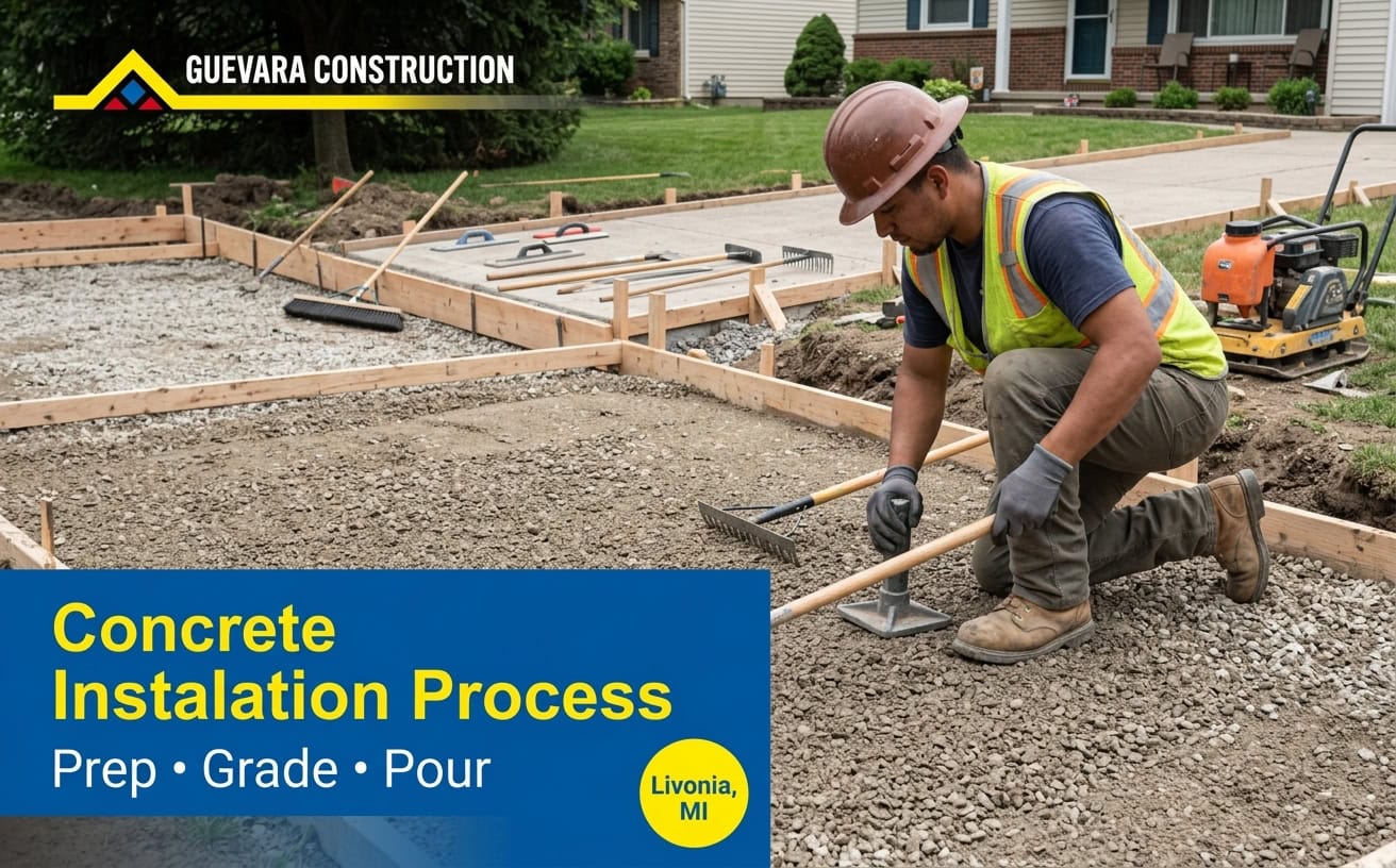 concrete installation process in livonia mi