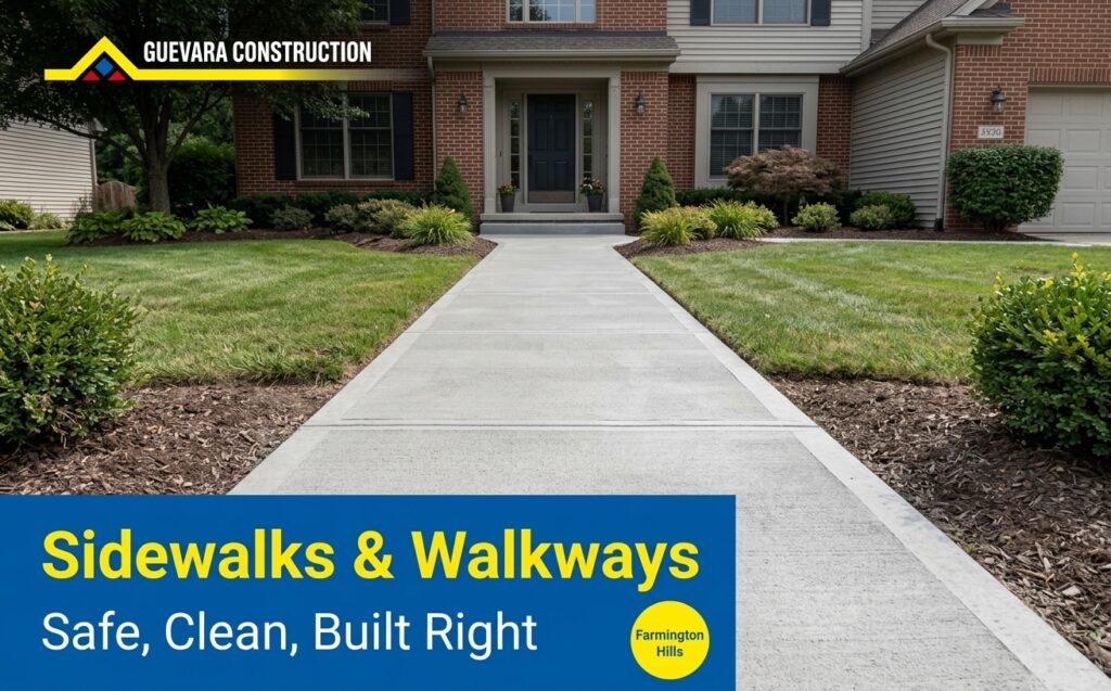 concrete walkway installation farmington hills