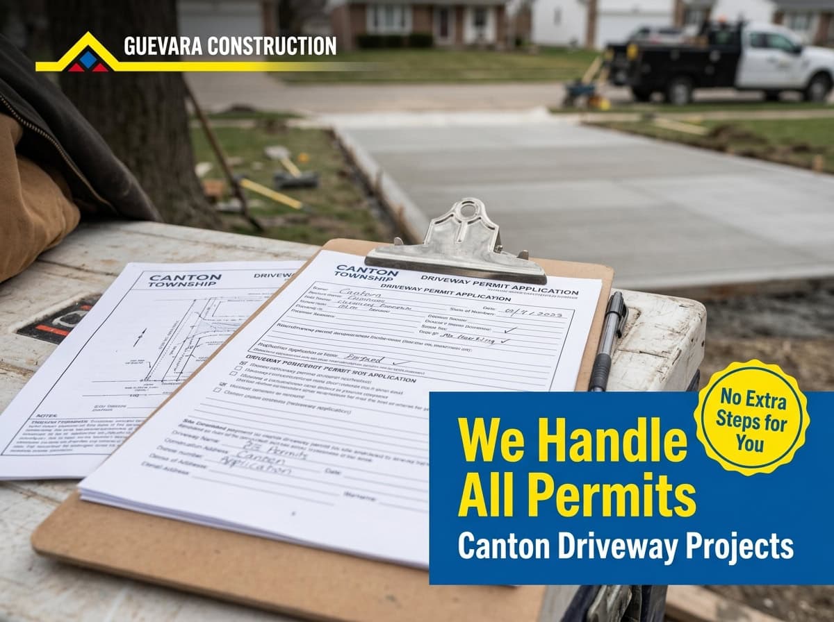 Permit paperwork and township approval document for Canton driveway project